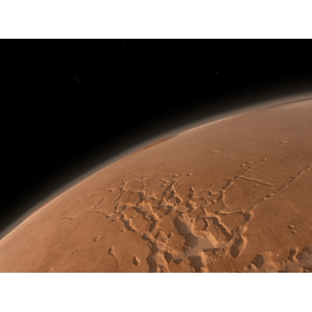 Space Mars Travel Advert Valles Marineris 12X16 Inch Framed Art Print